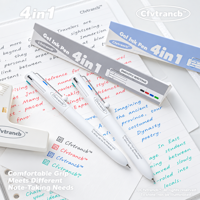 4-in-1 Multicolor Gel Ink Pen – Retractable Four-Color Ballpoint Pen for Note-Taking, Journaling, Studying & Color Coding