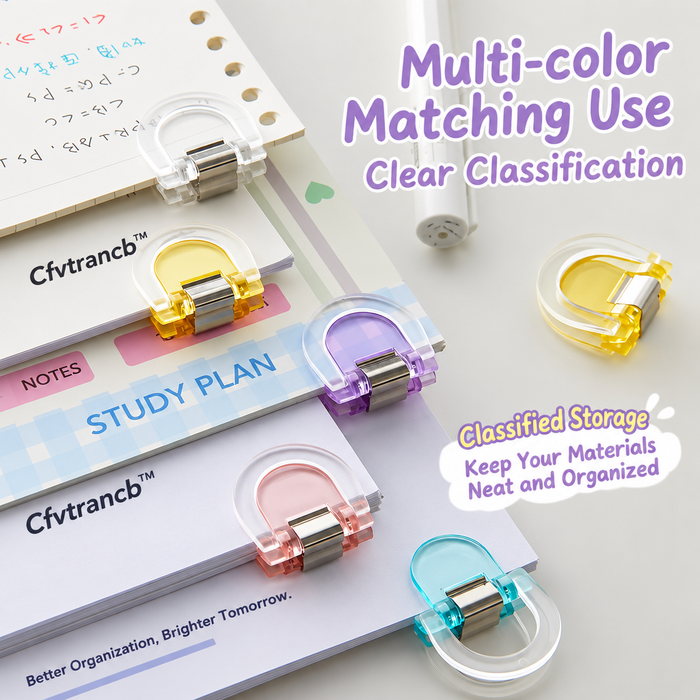 6-Piece Colorful Transparent Multipurpose Clips – Strong Mini Paper Clamps, Note Holders, Bookmarks & Reusable Snack Bag Clips